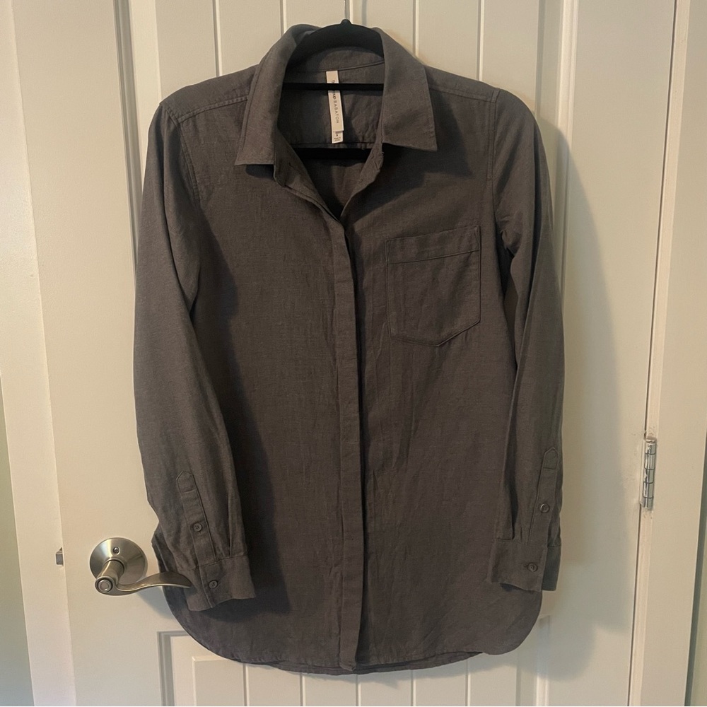 Babaton Gray Button Down Shirt